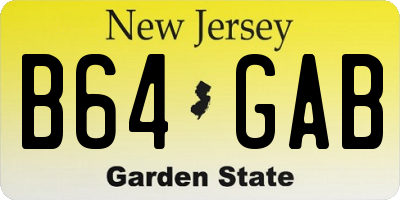 NJ license plate B64GAB