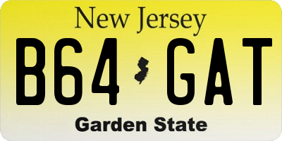 NJ license plate B64GAT