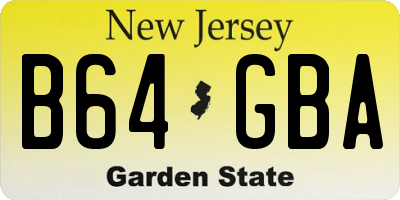 NJ license plate B64GBA