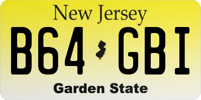 NJ license plate B64GBI