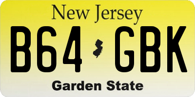 NJ license plate B64GBK