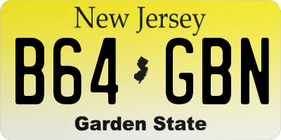 NJ license plate B64GBN