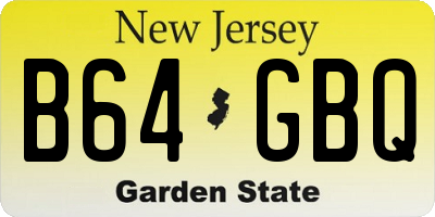 NJ license plate B64GBQ