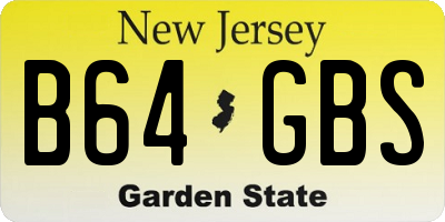 NJ license plate B64GBS