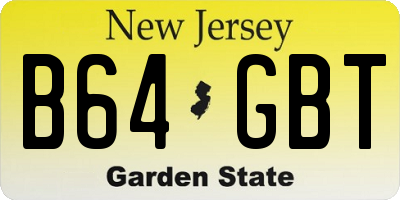 NJ license plate B64GBT