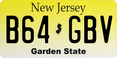 NJ license plate B64GBV