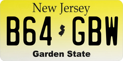 NJ license plate B64GBW