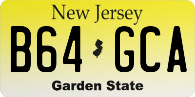 NJ license plate B64GCA