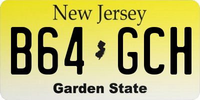 NJ license plate B64GCH