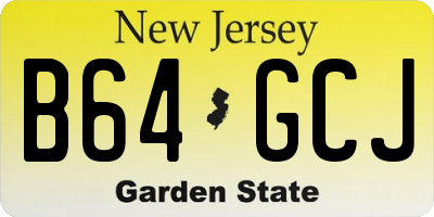 NJ license plate B64GCJ