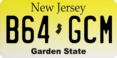 NJ license plate B64GCM