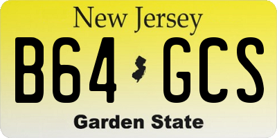 NJ license plate B64GCS