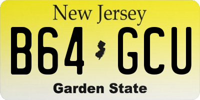 NJ license plate B64GCU