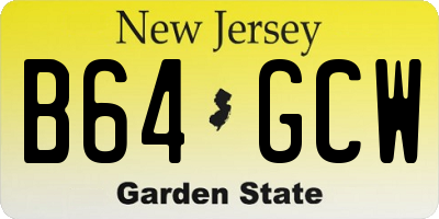 NJ license plate B64GCW