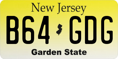 NJ license plate B64GDG