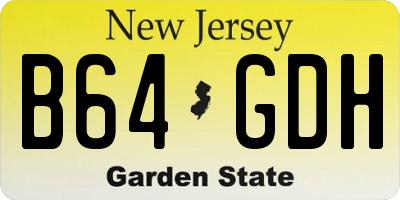 NJ license plate B64GDH
