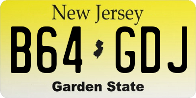 NJ license plate B64GDJ