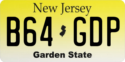 NJ license plate B64GDP