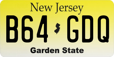 NJ license plate B64GDQ