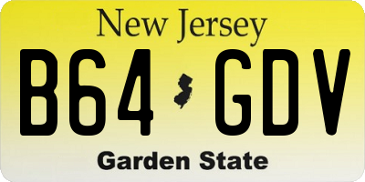 NJ license plate B64GDV