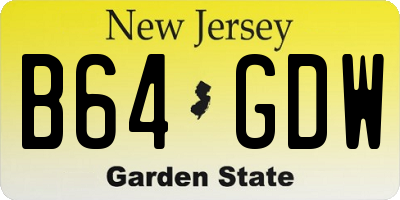 NJ license plate B64GDW
