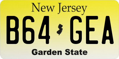 NJ license plate B64GEA