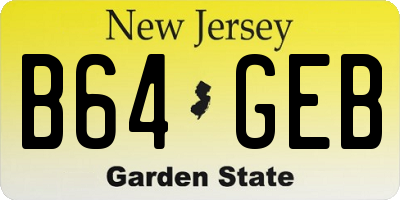 NJ license plate B64GEB