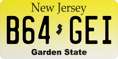 NJ license plate B64GEI