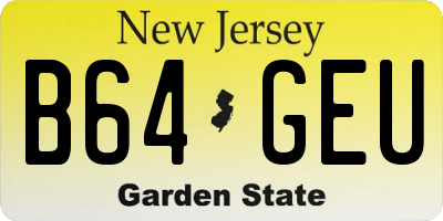 NJ license plate B64GEU