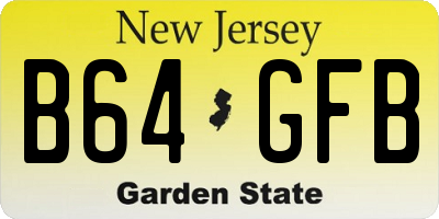 NJ license plate B64GFB