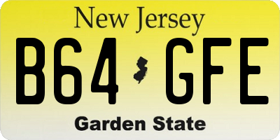 NJ license plate B64GFE