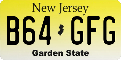 NJ license plate B64GFG