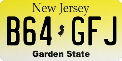 NJ license plate B64GFJ