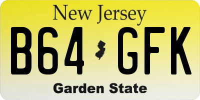 NJ license plate B64GFK