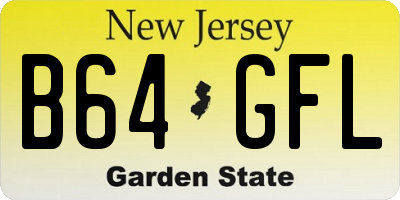 NJ license plate B64GFL