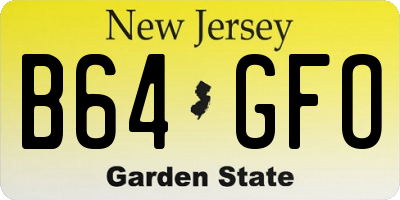 NJ license plate B64GFO