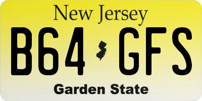 NJ license plate B64GFS