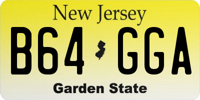 NJ license plate B64GGA