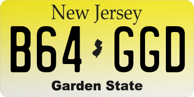 NJ license plate B64GGD
