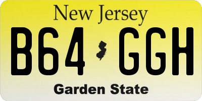 NJ license plate B64GGH