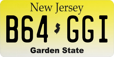 NJ license plate B64GGI