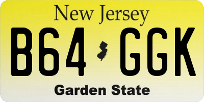 NJ license plate B64GGK