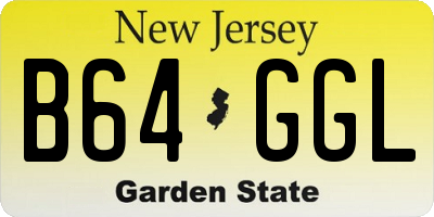 NJ license plate B64GGL