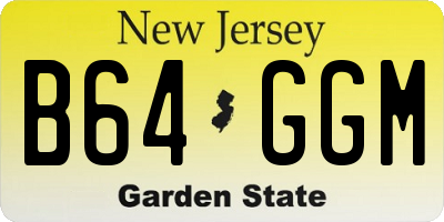 NJ license plate B64GGM