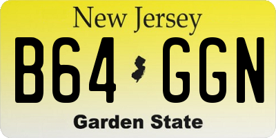 NJ license plate B64GGN