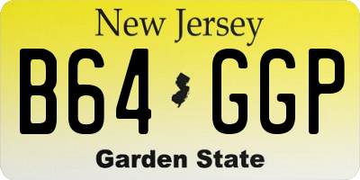 NJ license plate B64GGP
