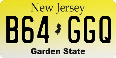NJ license plate B64GGQ