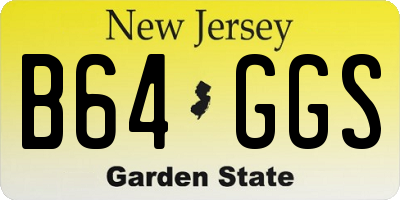 NJ license plate B64GGS