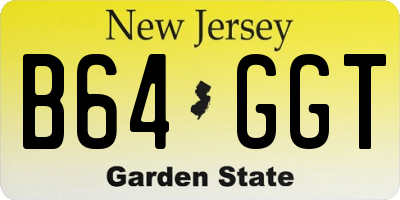 NJ license plate B64GGT