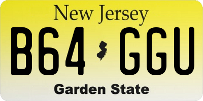 NJ license plate B64GGU